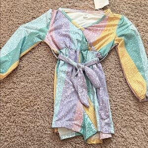 SHEIN Pastel Striped Kids One Piece